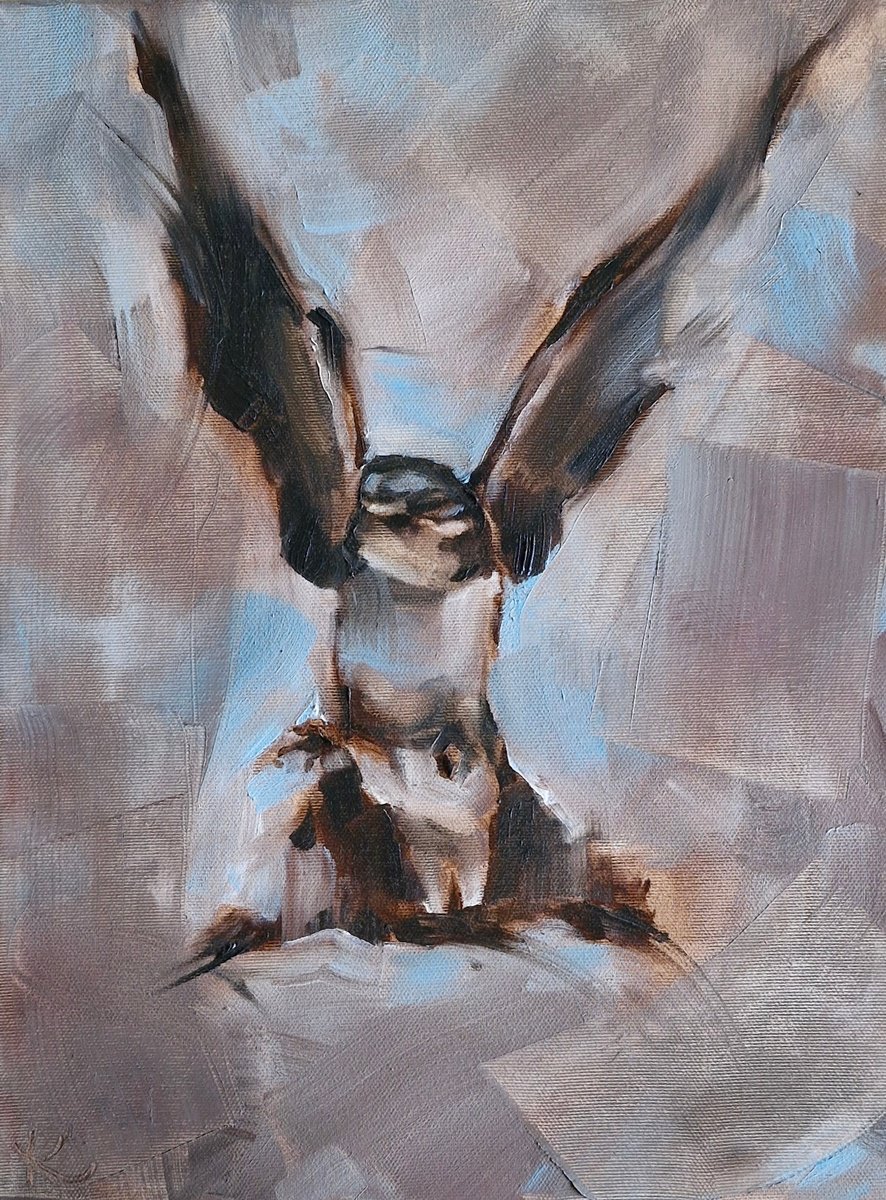 Impressionistic Animal Oil Painting By Kateryna Somyk, 12 X 16", Swallow Bird, Original Artwork
