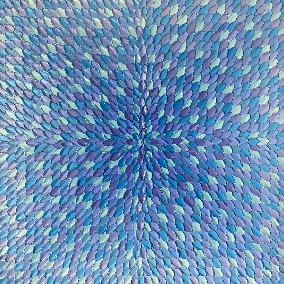 Geometric Abstract Acrylic Painting By Guzaliya Xavier, 26 X 26, Sky Is The Limit, Original Artwork