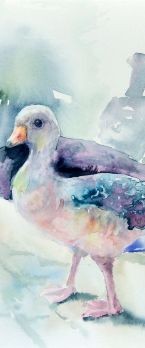 THE DUCKS. 2014 original watercolour by Beata van Wijngaarden