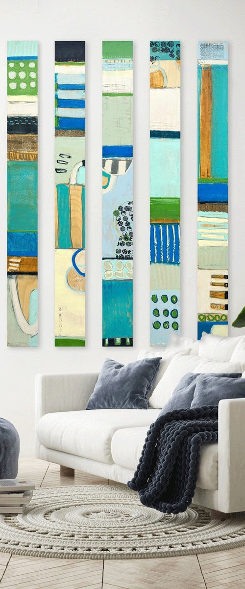 Pau Hana art totem set of six by Kristen Guest Studio
