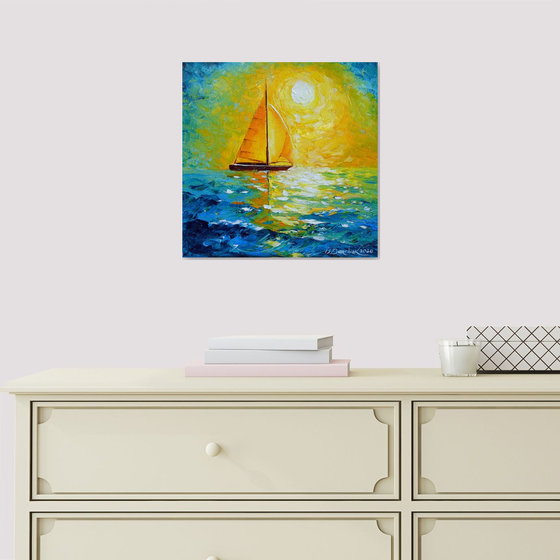 Sailboat in the sunlight