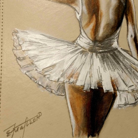 "Ballet  dancer IV " Original  acrylic painting on board 22x29x0.5cm.ready to hang