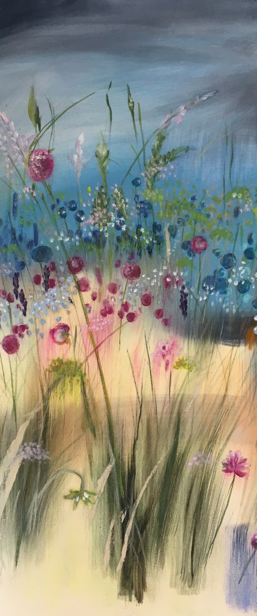 Wild flower meadow by Amanda Lakin Art