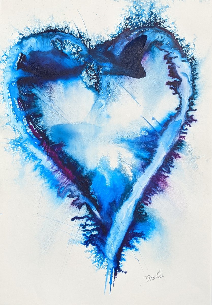 Montague, part of the Romeo and Juliet Abstract heart paintings collection by Dianne Bowell