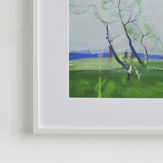 Walking with dog. Peyzazhka