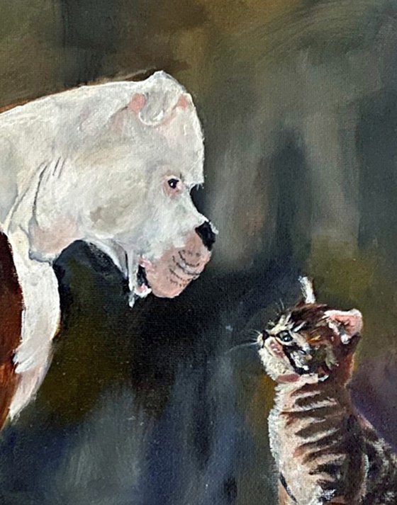 Unique Humorous Oil Painting I’m a princess what are you? for dogs and animal lovers