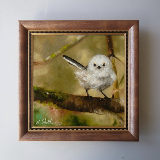 Fluffy white bird painting