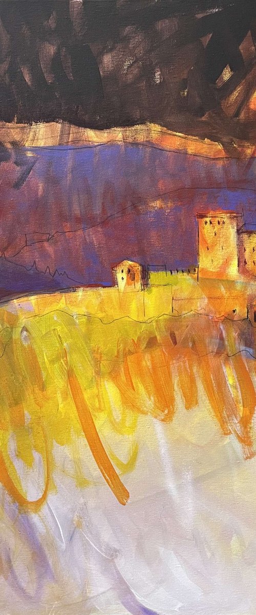 Burg Trifels bei Tagesanbruch by Olga David