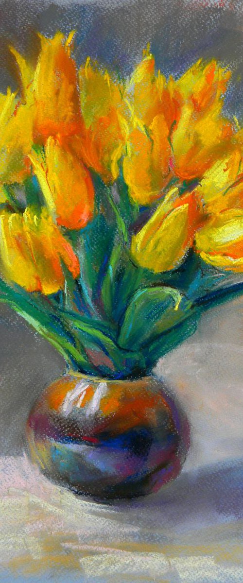 Yellow tulips by Liudmyla Chemodanova