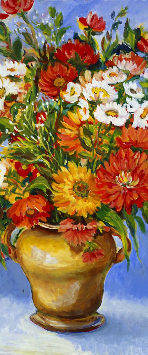 Zinnias by Ingrid Dohm