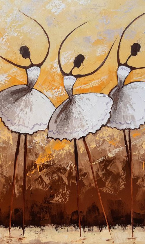 Ballerinas yellow 70×100cm by Tigran Mamikonyan
