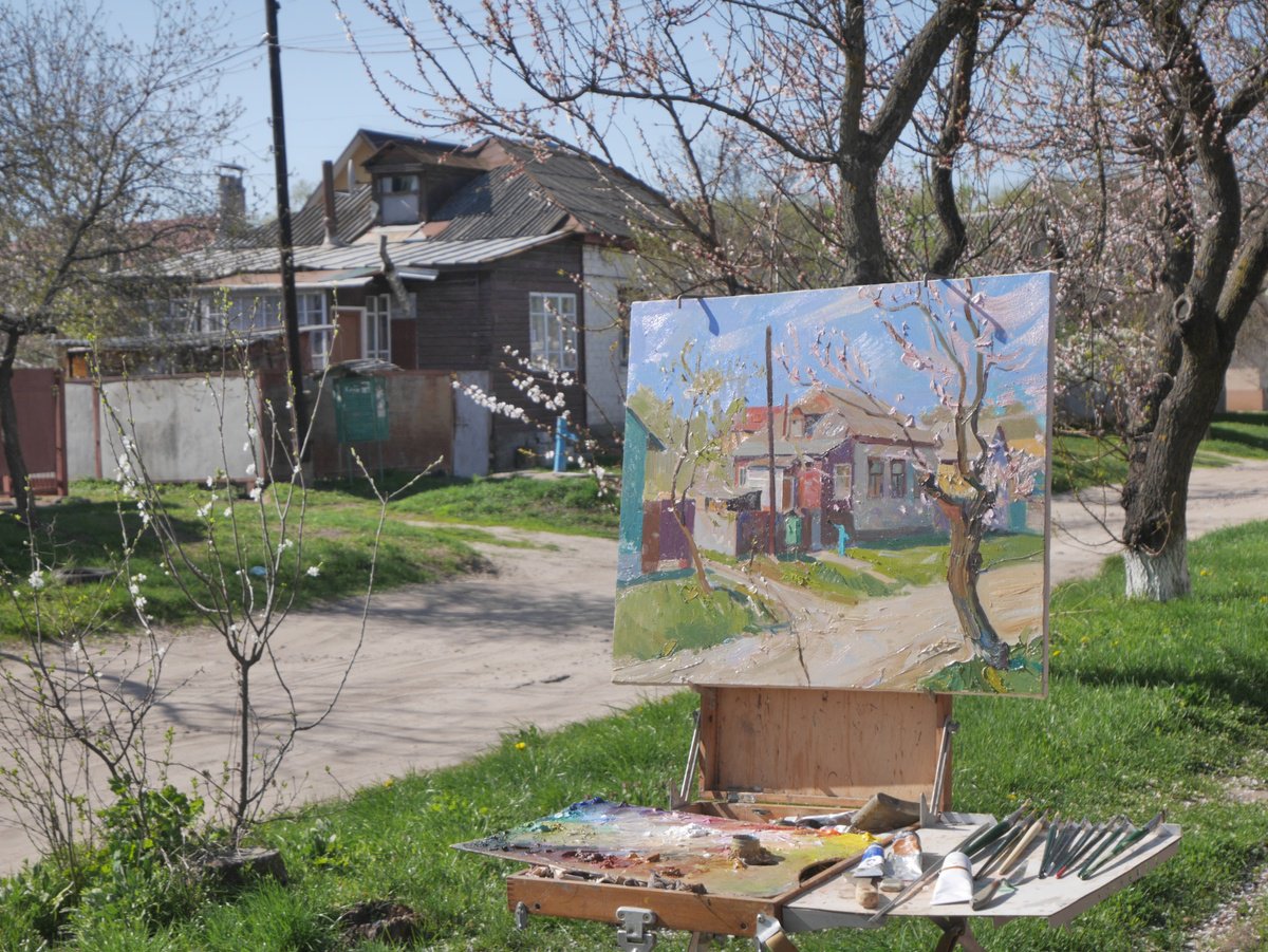 Spring on Fiksel Street by Victor Onyshchenko