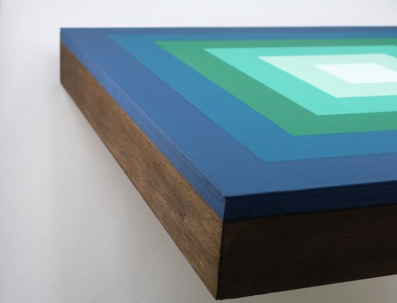 Concentric Squares - Blue Green