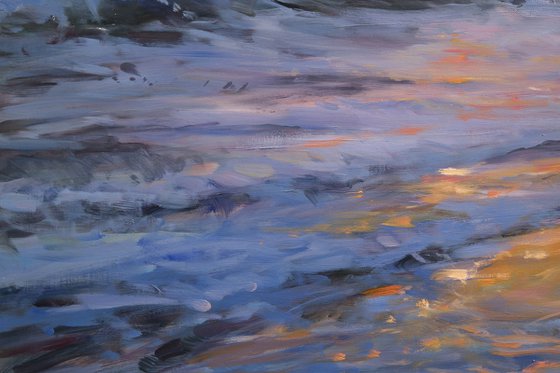 "The sun falling asleep in the waves"