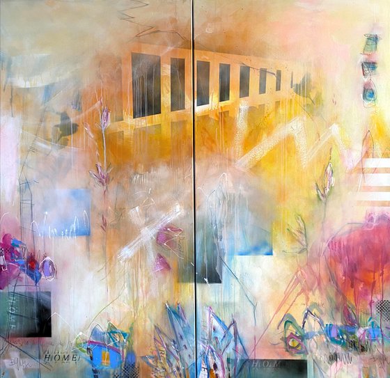 There is no place like home  (diptychon) 200x200cm