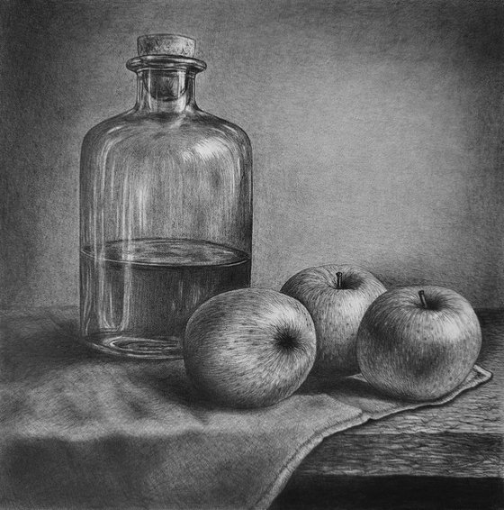 Apples and Glass Bottle