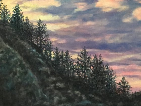 Cliff Pines by K. McDermott - 11X14 o/c