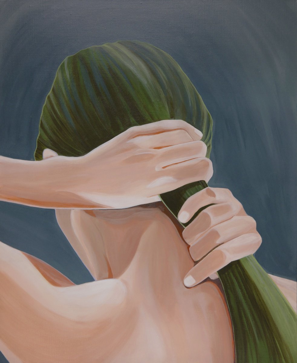 Expressive Portrait Acrylic Painting By Young Park, 19 X 24", New Challenge Mindset, Original Artwork