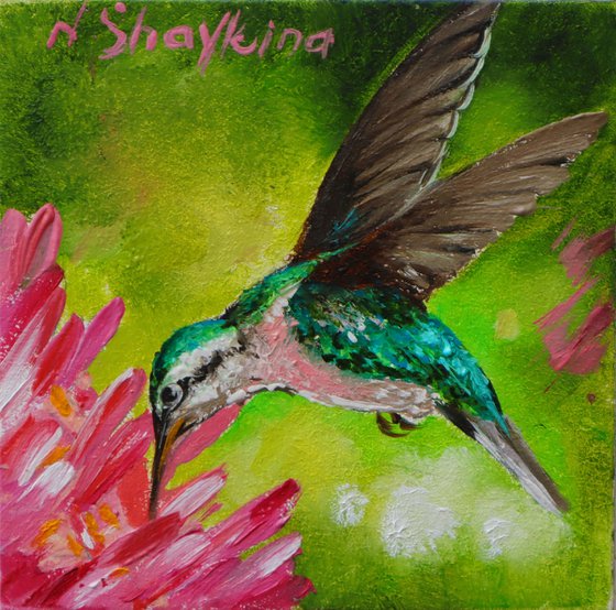 Hummingbird and Red Flowers Mini Set
