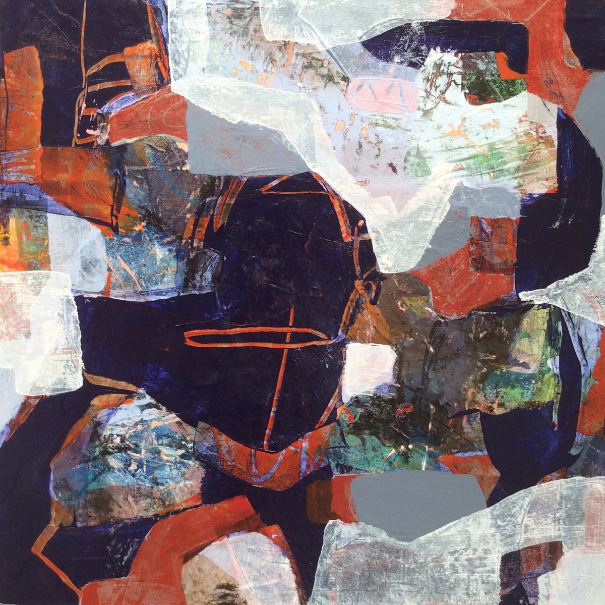 Abstract Painting By Linda Coppens, 16 X 16", A Place Of Curiosity 4, Original Artwork