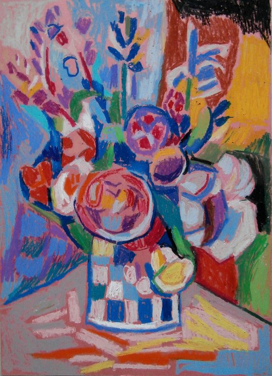 Still life , oil pastel  / 31 x 22.1 cm