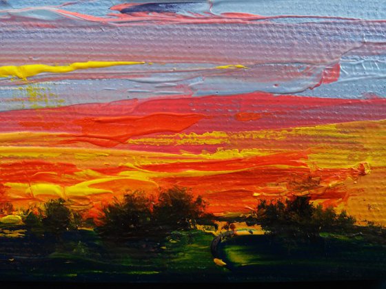 World Of Sky #2mini 20X20 cm. FREE SHIPPING. Original oil painting, gift, palette knife(2015)