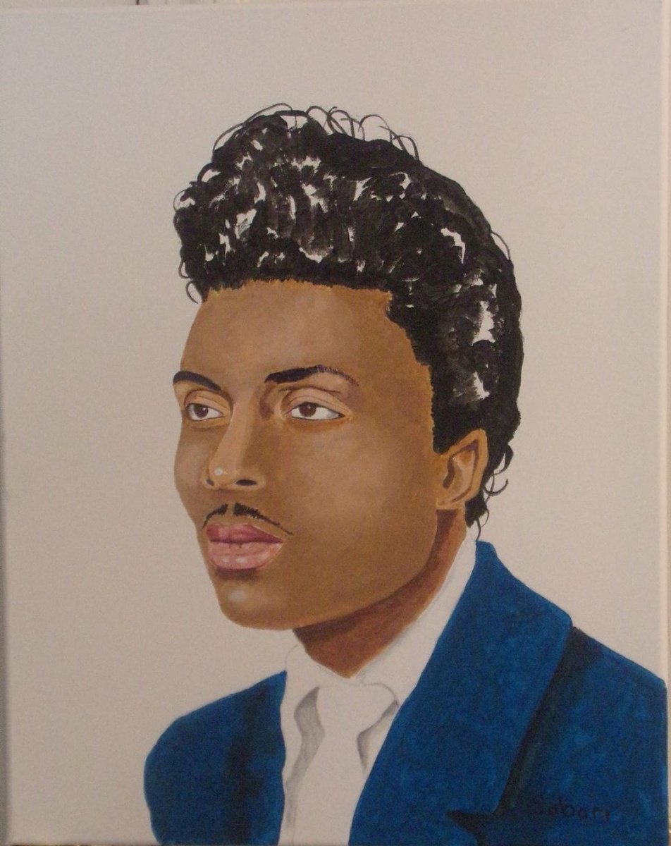 Photorealistic Portrait Painting By Andrew Sabori, 16 X 20, Little Richard, Original Artwork