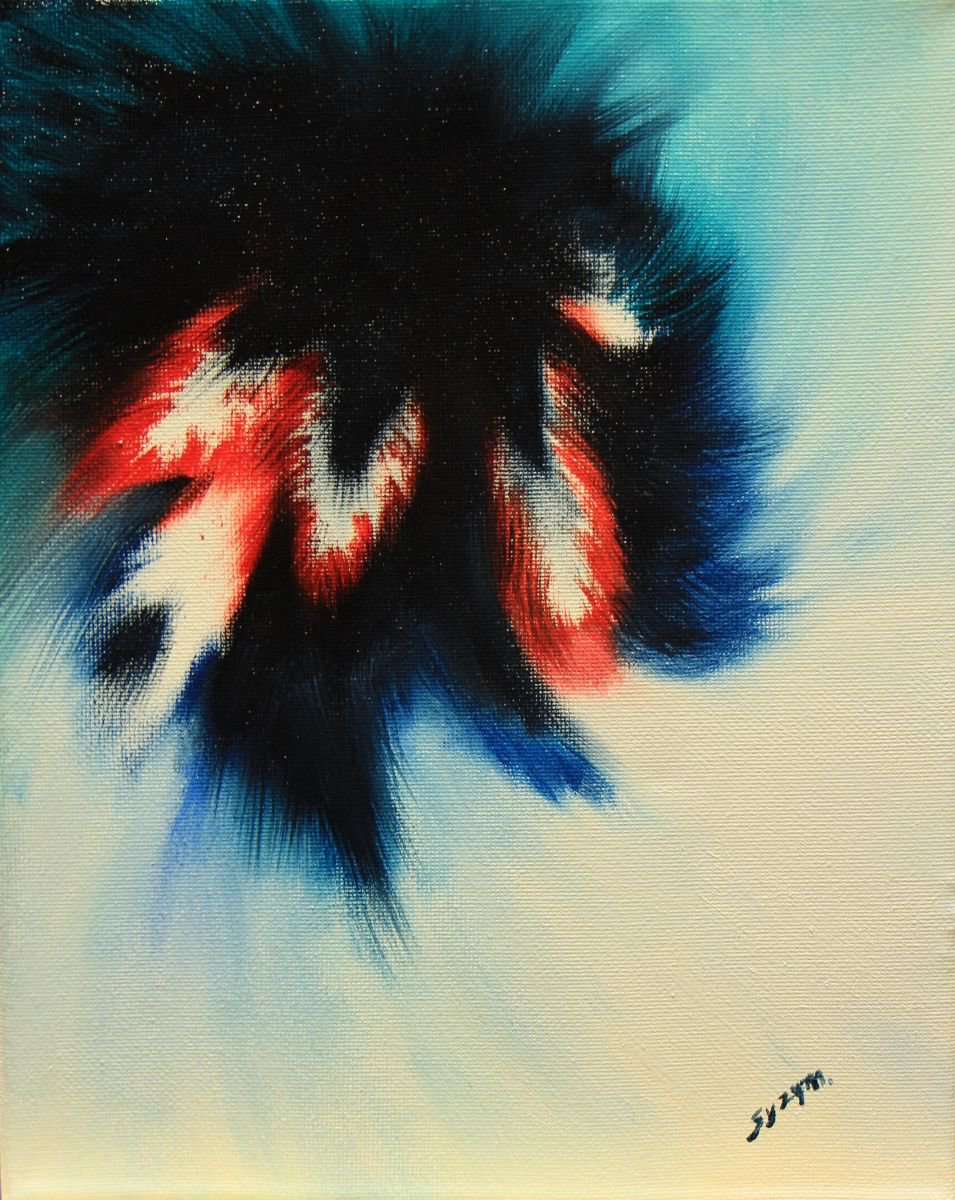 Blue Red Abstract by Zbigniew Skrzypek