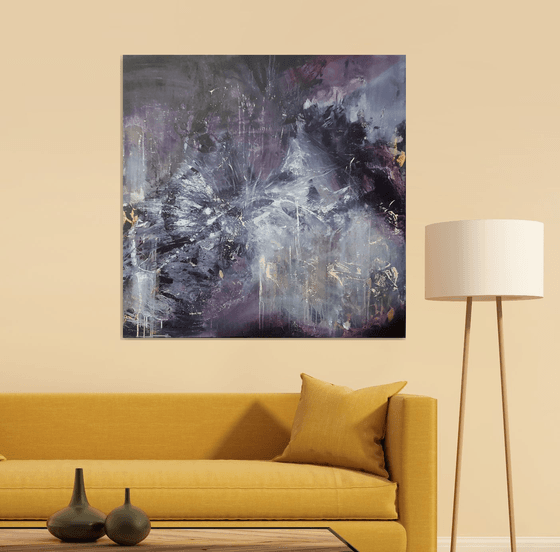LARGE DARK SILENCE MINDSCAPE ABSTRACT LANDSCAPE ABOUT CREATION AND DIVINITY KLOSKA