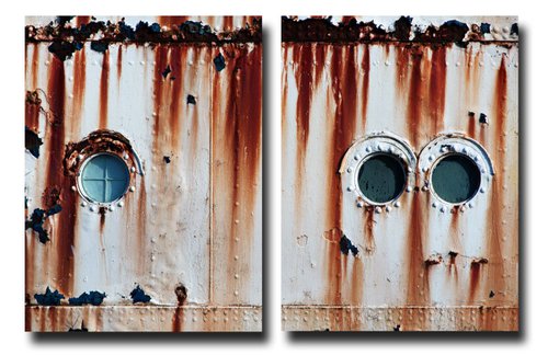The Fun Ship 6 (Diptych) - 1/7 - Two 16x12in Aluminium Panels by Justice Hyde