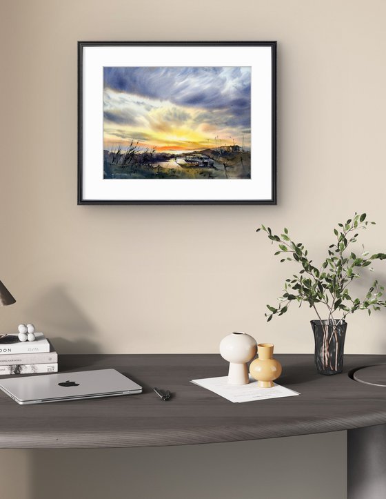 Boats on the pier Sunset #4