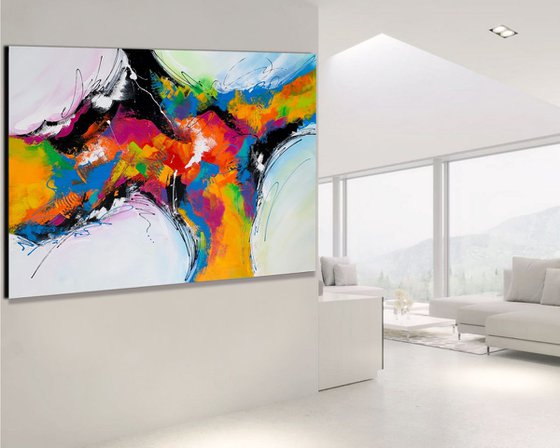 Mind Games  - XL LARGE,  COLORFUL,  ABSTRACT ART – EXPRESSIONS OF ENERGY AND LIGHT. READY TO HANG!