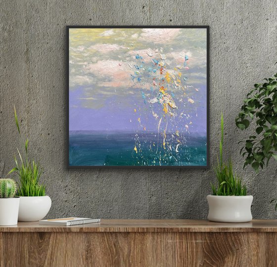 Warm summer rain Abstract Landscape painting