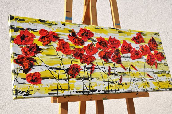 Red Poppies 2 100x40cm