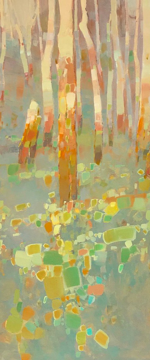 Birches Trees, Landscape, Original oil painting, One of a kind Signed by Vahe Yeremyan