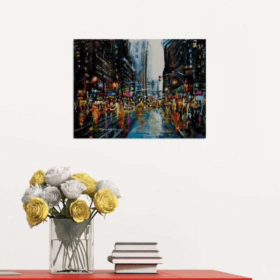 New York city in Rain8, 16x12 in