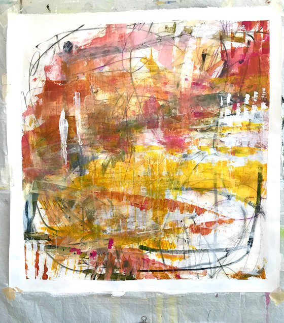 Hot Mama - Bold Abstract Expressionism Warm Colors