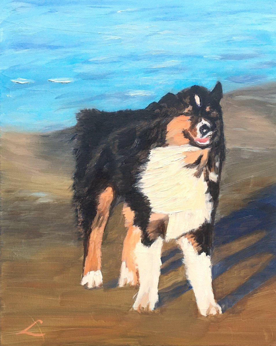Windy Day Dog By Elena Sokolova, 16 X 20, Artwork For Sale On Artfinder