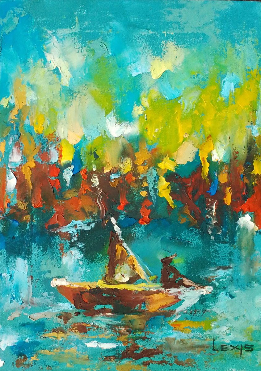 Peaceful Horizon By Alex Mensah, 10 X 14, Artwork For Sale On Artfinder