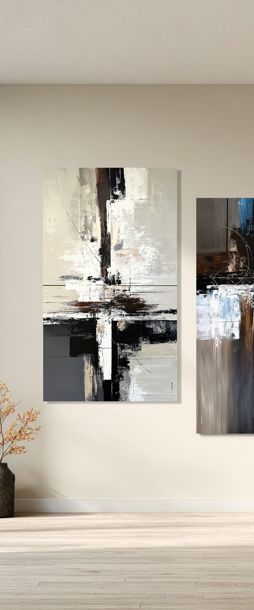 The Geometry of Two Tides set diptych by Tatiana Malinovscaia