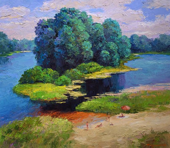 Relaxation on the River Beach