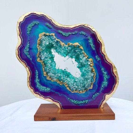 Geode Slice "Malachite purple"