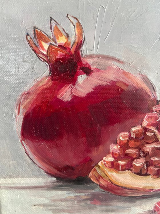 Pomegranate Still Life Oil Painting On canvas 20x20cm