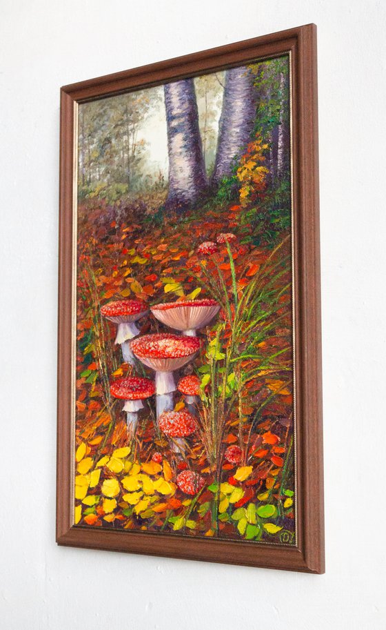 Fly agarics in the forest