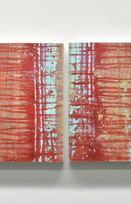 GeoHorizon 123 diptych by Lisa Carney