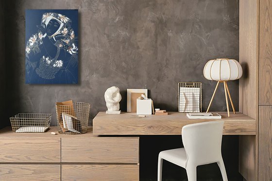 Composition on blue 3