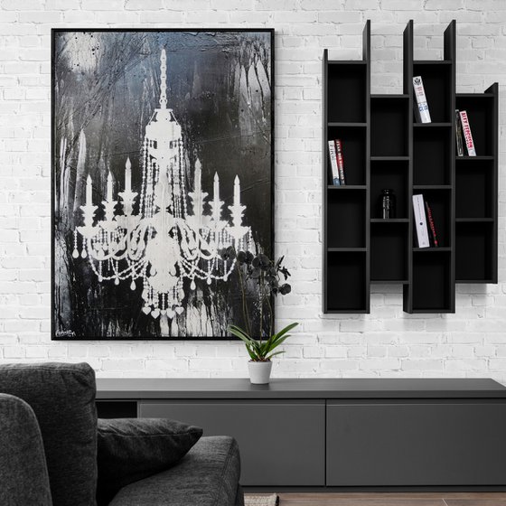 Chandelier Raw Class 140cm x 100cm Textured Urban Pop Art