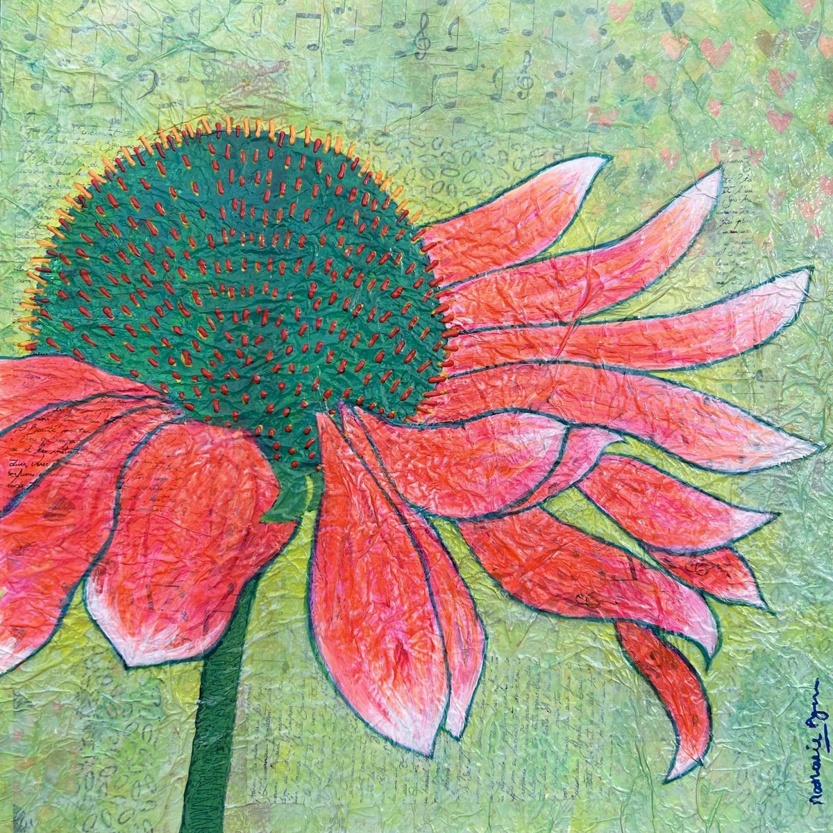 Illustrative Painting , Free Spirit By Nathalie Pymm Art, 17 X 17, Artwork For Sale On Artfinder