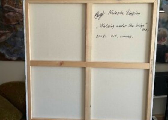 Walking under the bridge