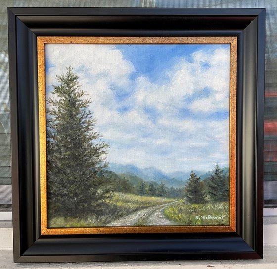 TENNESSEE HILLS - oil 11X11 inches